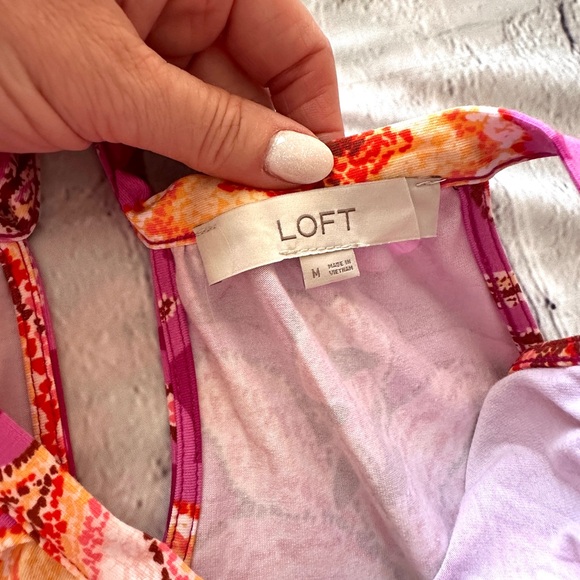 Loft Pink Mosaic Mini Halter Swing Dress - Picture 4 of 7